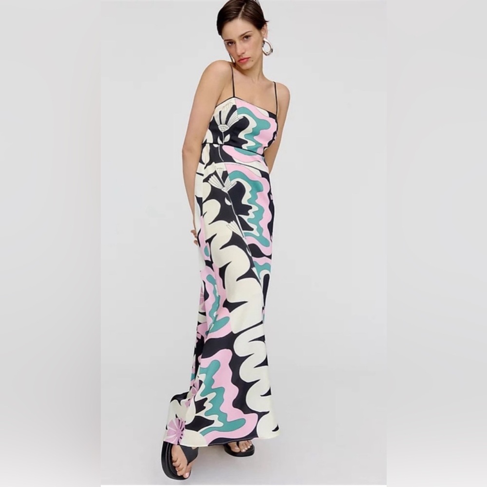 Anthropologie Multicolor Abstract Maxi Dress